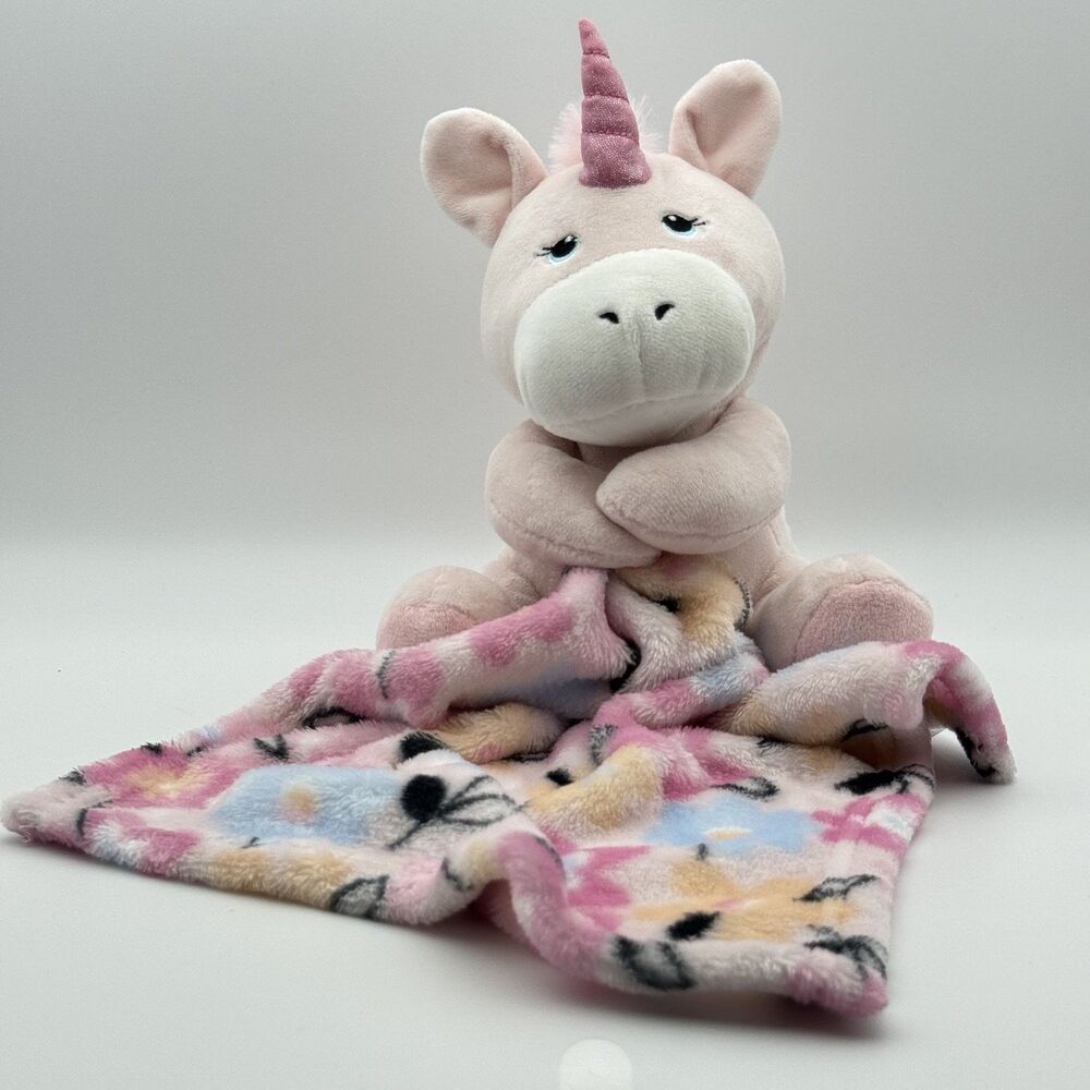 Little Beginnings Unicorn Plush Security Blanket Lovey 8 in Pink Horse Blanket